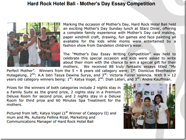 Essays mother day